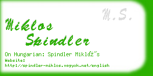 miklos spindler business card